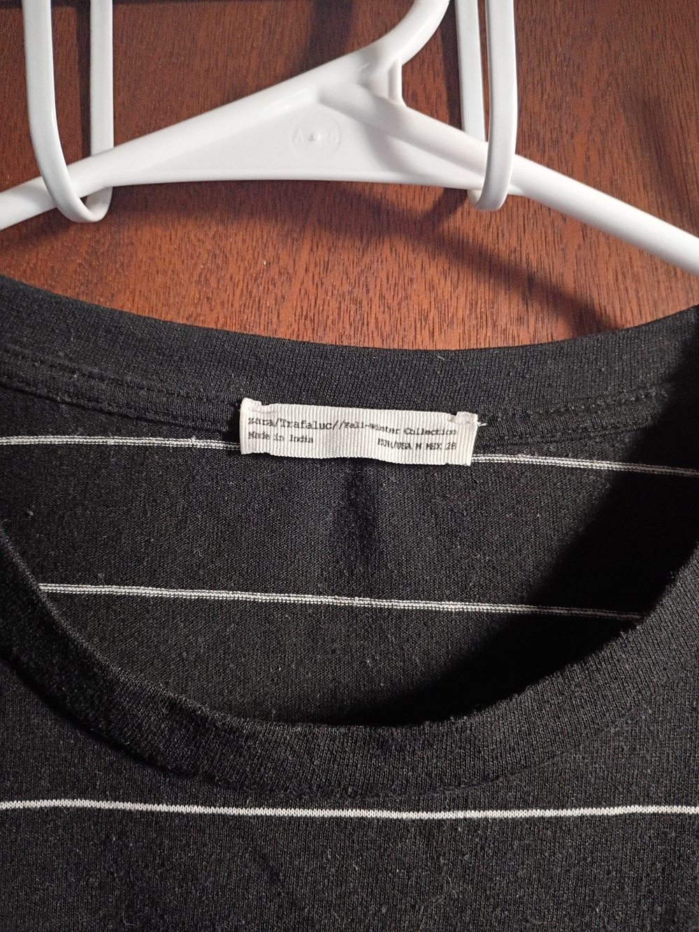 NOT FOR SALE.    Zara Black Crewneck Sweater with White Stripe Detail